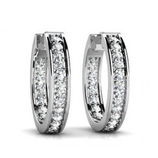 2.50 Ct Ladies RoundCut Diamond Hoop Huggie Earrings 2.50 Ct Ladies RoundCut Diamond Hoop Huggie Earrings